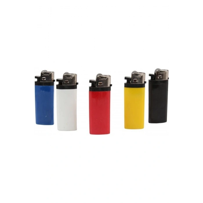 Taşlı Renkli Çakmak 5 Adet Tekrar Doldurulabilir