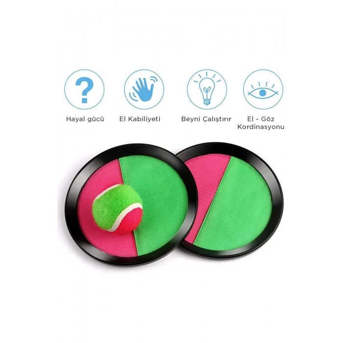 At Tut Oyun Seti Yapışkanlı  Eğlenceli Aktivite Oyunu Dış Mekan Oyuncağı 2 El Raketi 1 Top