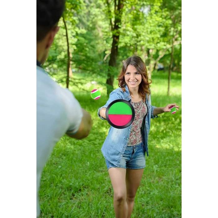 At Tut Oyun Seti Yapışkanlı  Eğlenceli Aktivite Oyunu Dış Mekan Oyuncağı 2 El Raketi 1 Top