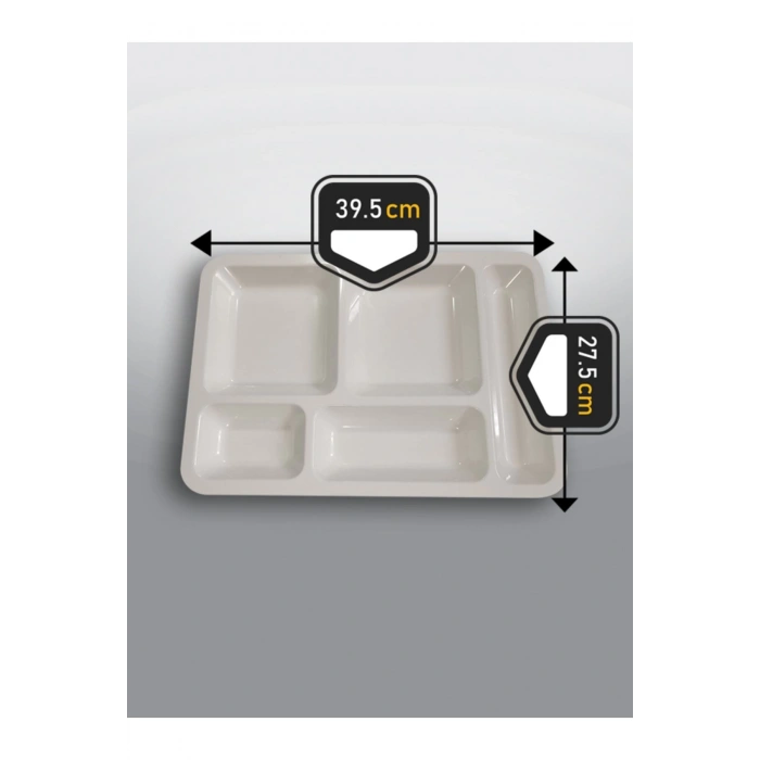 10 Adet Self Servis Tabldot Tabağı Polikarbon Yemekhane Tepsisi