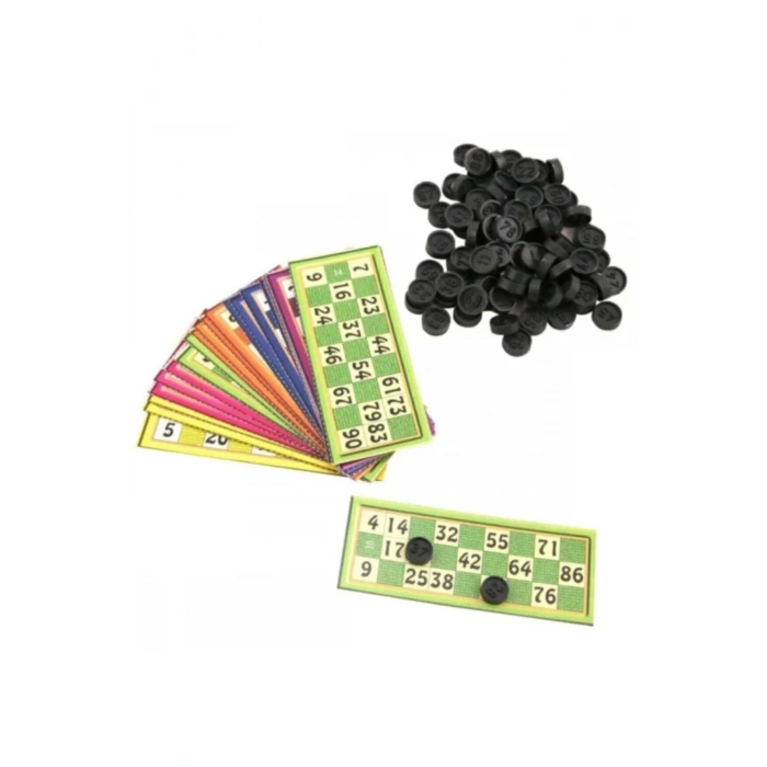 Tombala 24 Kart 90 Sayı Yılbaşı Aile Oyunu Renkli Şans Oyunu