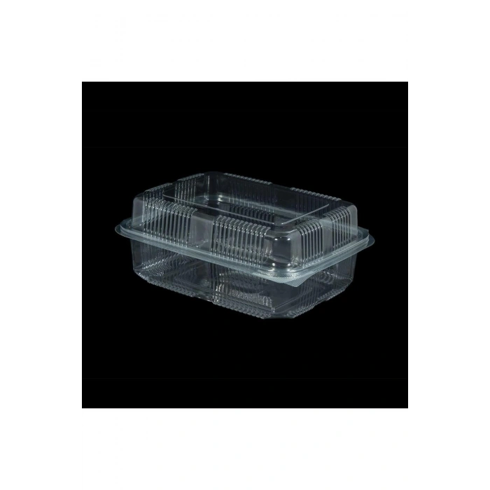 Kullan At Plastik Kilitli Şeffaf Bombeli Kapaklı Gıda Saklama Kabı Sızdırmaz Kap - 1000 cc - 25 Adet