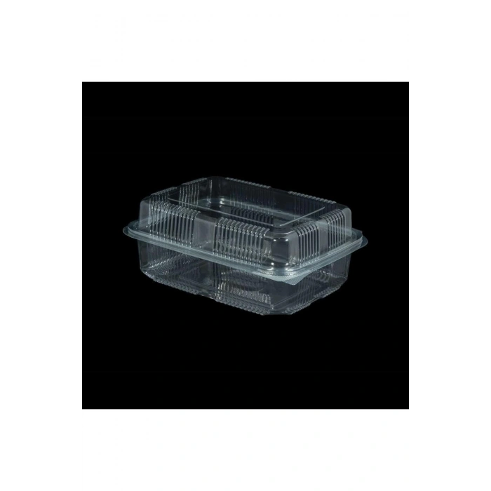 Kullan At Plastik Kilitli Şeffaf Bombeli Kapaklı Gıda Saklama Kabı Sızdırmaz Kap - 1000 cc - 25 Adet