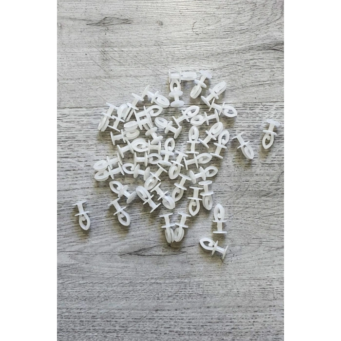 Geçmeli Sistem 75 Adet Tül Ve Perde Düğmesi Sağlam Korniş Halkası