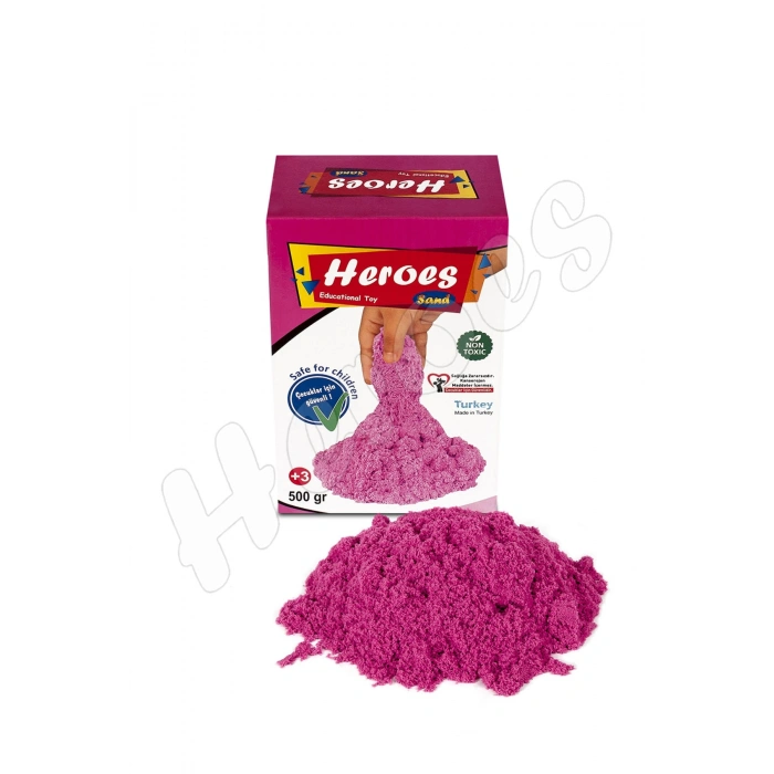 Heroes Kinetik Oyun Kum 500 gr Renkli (PEMBE)