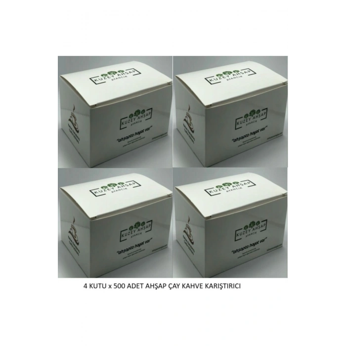 500 Adet Ahşap Tahta Karıştırıcı Çay Kahve Karıştırma Çubuğu X 4 Kutu