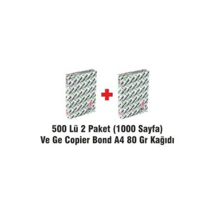 A4 80 Gr 500 Yaprak Fotokopi Kağıdı 2li Paket