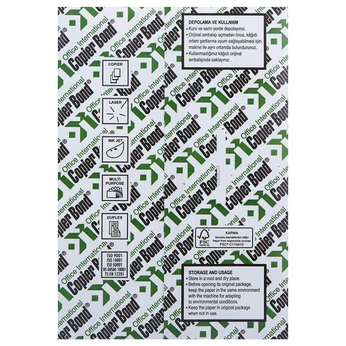 Copier Bond K380a-4 A4 Fotokopi Kağıdı, 210x297x500, 500 Yaprak