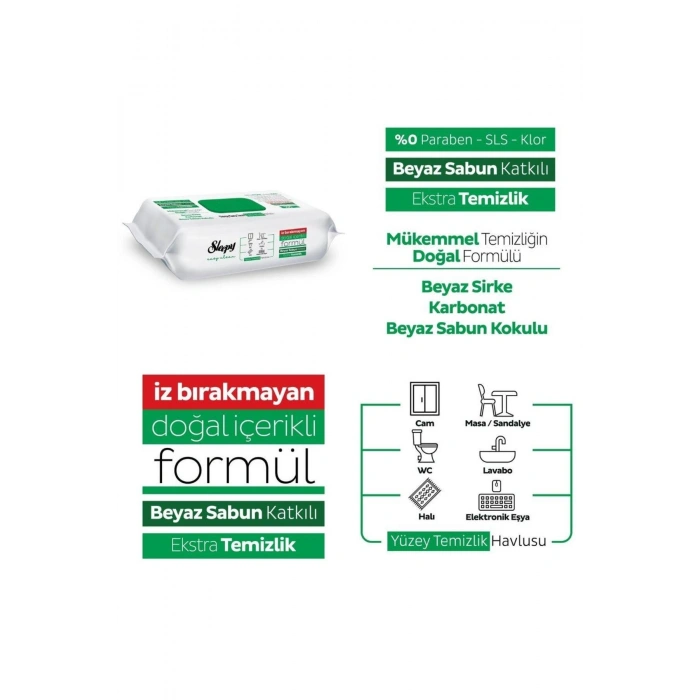 Easy Clean Beyaz Sabun Katkılı Yüzey Temizlik Havlusu 100 x 12 Adet