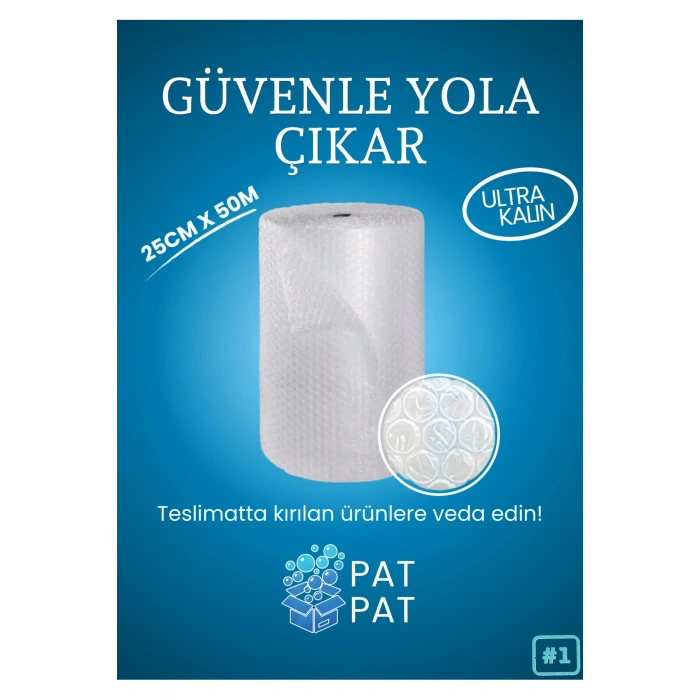 Balonlu Naylon25cm X 50 Mt Eko 1 .sınıf Balonlu Poşet Havalı Naylon Pat Pat Ambalaj