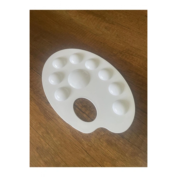 RESİM PALETİ beyaz 9 gözlü plastik palet