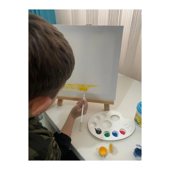 RESİM PALETİ beyaz 9 gözlü plastik palet