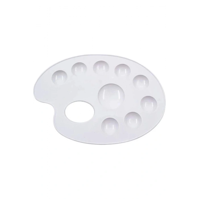 RESİM PALETİ beyaz 9 gözlü plastik palet
