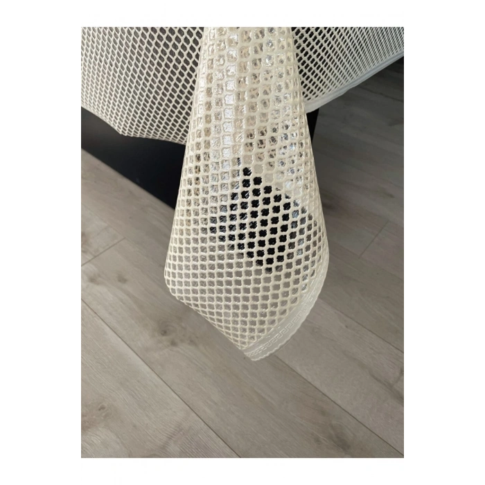 Petek Desen Lüks Pvc Silinebilir Masa Örtüsü Krem