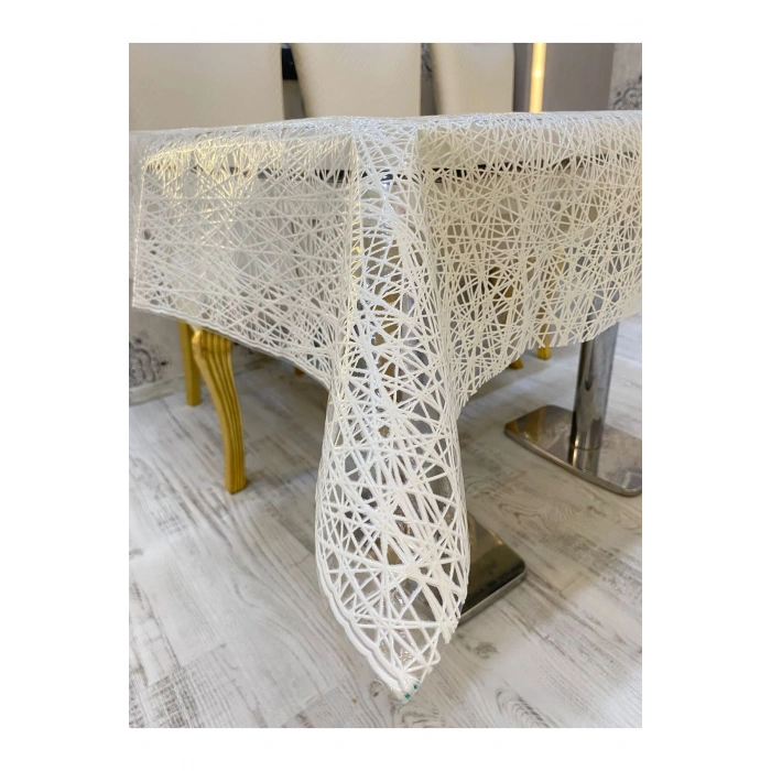 Pvc Şeffaf Hasır Masa Örtüsü Silinebilir Masa Örtüsü Su Geçirmez Muşamba Sofra Bezi Iplik Desen