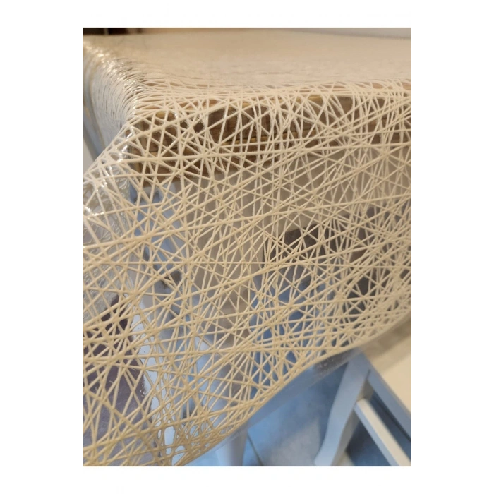 Krem Ithal Pvc Muşamba - Desenli Silinebilir Masa Örtüsü