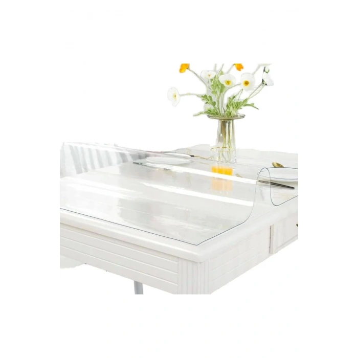 1.4 Mm Pvc Masa Örtüsü Ve Koruyucusu Süper Net Yumuşak Seffaf Su Geçirmez Isıya Dayanıklı 1.4mm