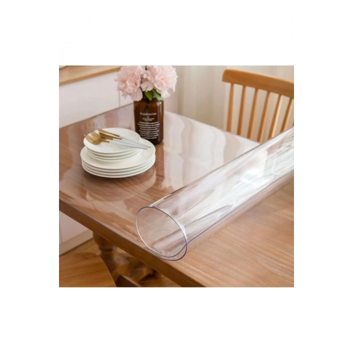 1.4 Mm Pvc Masa Örtüsü Ve Koruyucusu Süper Net Yumuşak Seffaf Su Geçirmez Isıya Dayanıklı 1.4mm