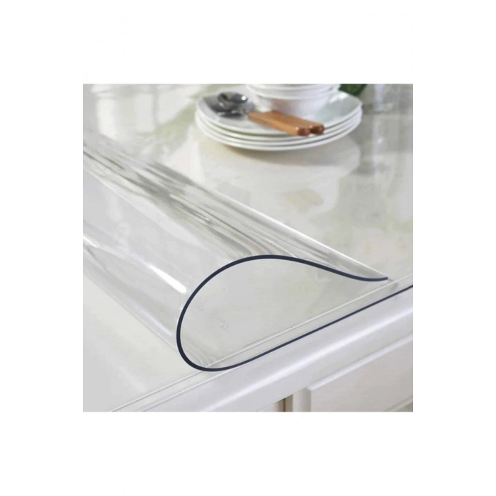 ŞEFFAF MASA ÖRTÜSÜ 1,7 mm 80 cm x 120 cm Kalın Pvc Kaymaz Masa Örtüsü Koruyucu 80 CM X 120 CM