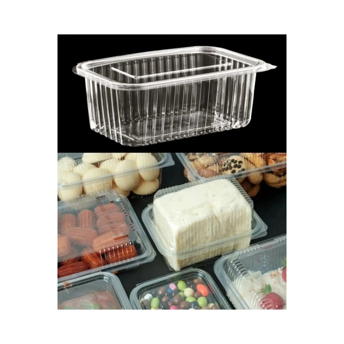 100 Adet Plastik Sızdırmaz Kap 500 Gr Cc Kullan At Tek Kullanımlık Plastik Kapaklı Kase 100Lü