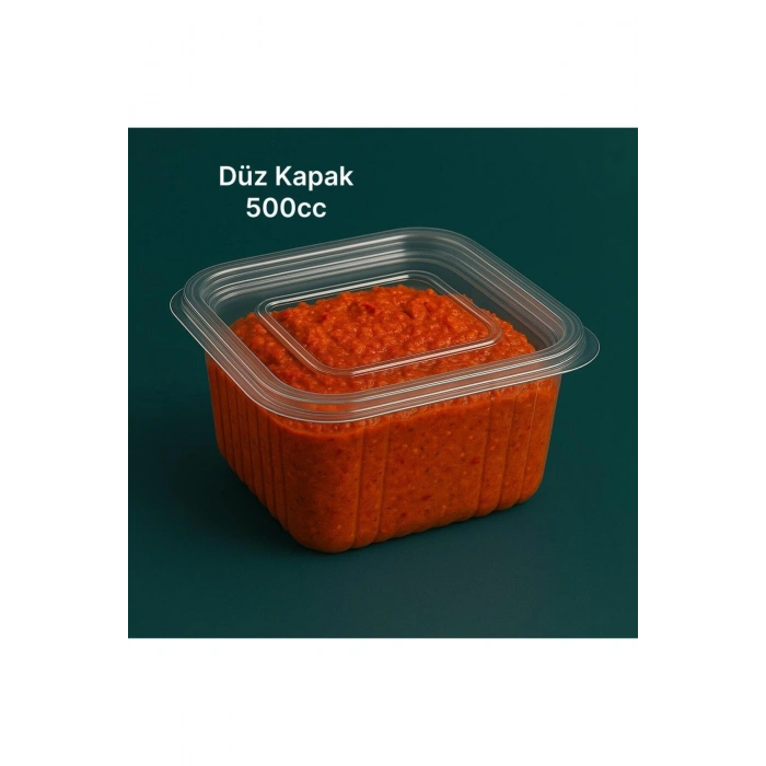 Plastik Sızdırmaz Kap 500gr/cc Kendinden Kapaklı /Çok Amaçlı Kullanım -Peynir,Kuruyemiş Kabı-10 Adet