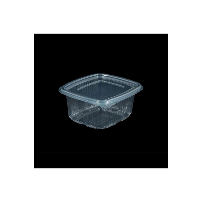 Kullan At Plastik Kilitli Şeffaf Düz Kapaklı Gıda Saklama Kabı Sızdırmaz Kap - 500 cc - 100 Adet