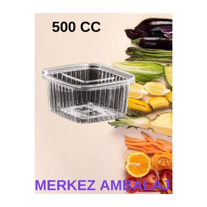 Plastik Sızdırmaz Kap 500 gr Cc Kullan At Tek Kullanımlık Plastik Kapaklı Kase 100 Adet