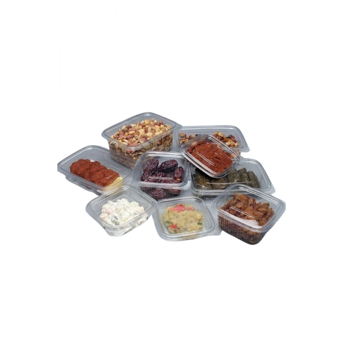 Plastik Sızdırmaz Kap 500 gr cc Kullan At Tek Kullanımlık Plastik Kapaklı Kase 25 Adet