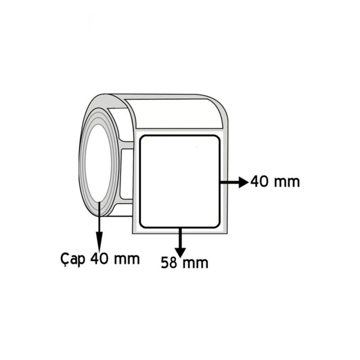 Sistem Grup 40x58 Mm 500 Sarım Terazi Etiketi 1.kalite Termal Kağıt Rulo 10 Adet