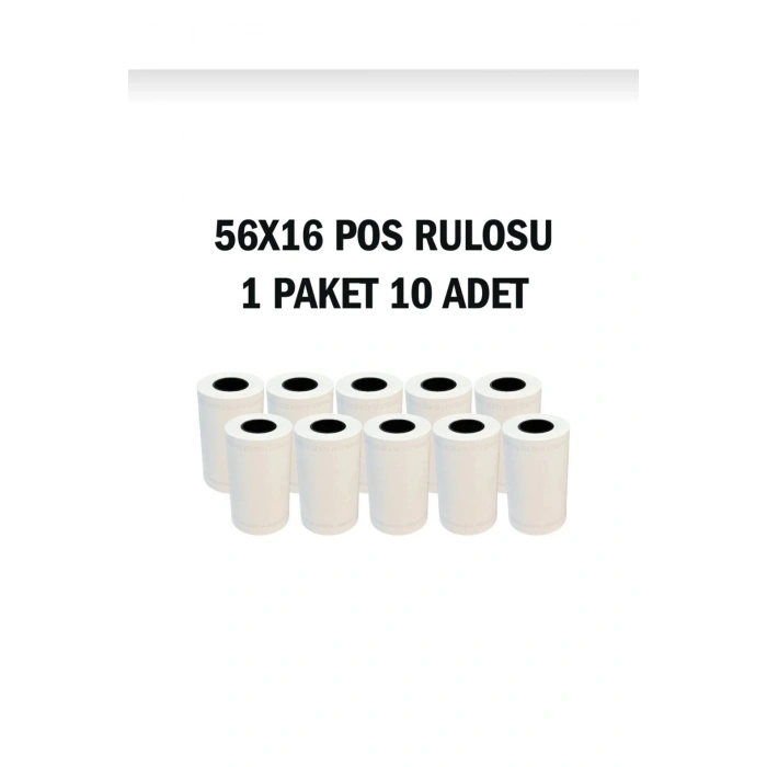 56x16 Termal Pos Rulosu 1 Paket 10 Adet