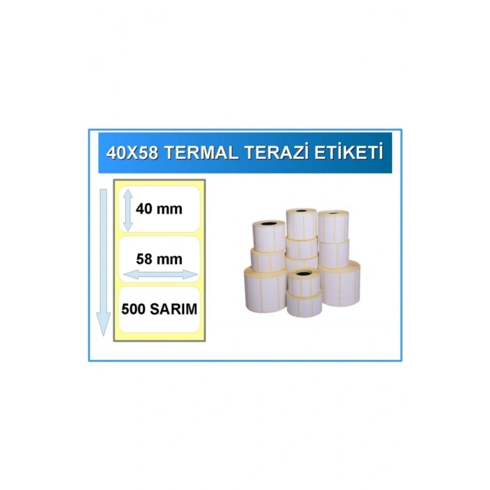 Ku Sursuz Ürün 40x58 Termal Terazi Etiketi 1 Rulo 500 Sarım