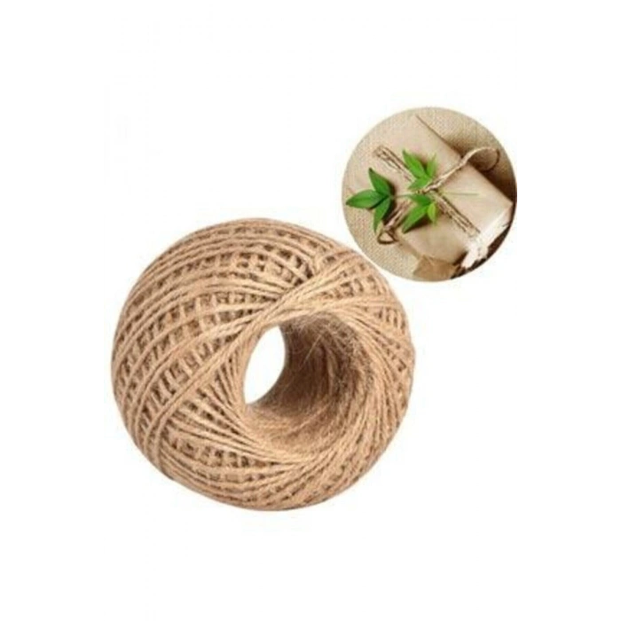 Hasır Jüt Ip 1 Top 100 Metre Doğal Jüt Ip - 100gr Keten Ipi, Hasır Ip,halat Ip,çuval Ipi Süsleme Ipi
