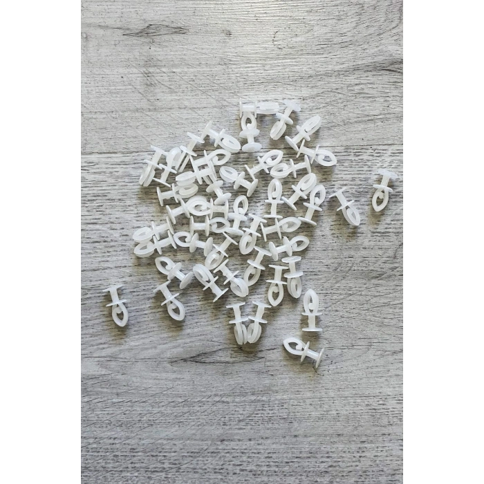 Alray Geçmeli Sistem 75 Adet Tül Ve Perde Düğmesi Sağlam Korniş Halkası