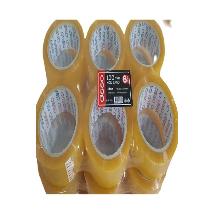 Şeffaf Koli Bandı 43x100yrd (90 METRE) - 6 Adet