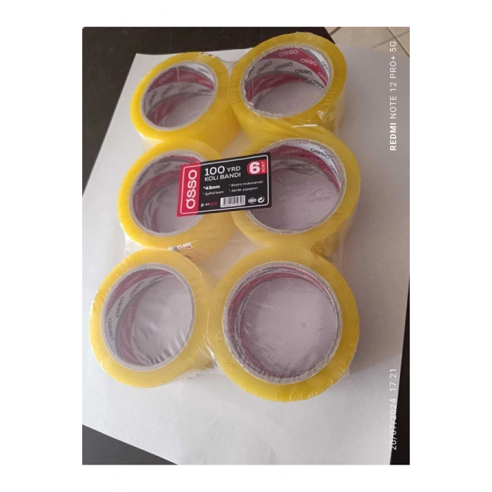 Şeffaf Koli Bandı 43x100yrd (90 METRE) - 6 Adet