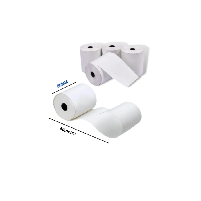 Termal Yazıcı Rulosu, Termal Adisyon Kağıdı 80*40 80mm X 40metre Adisyon Yazıcı Kağıdı (10LU)