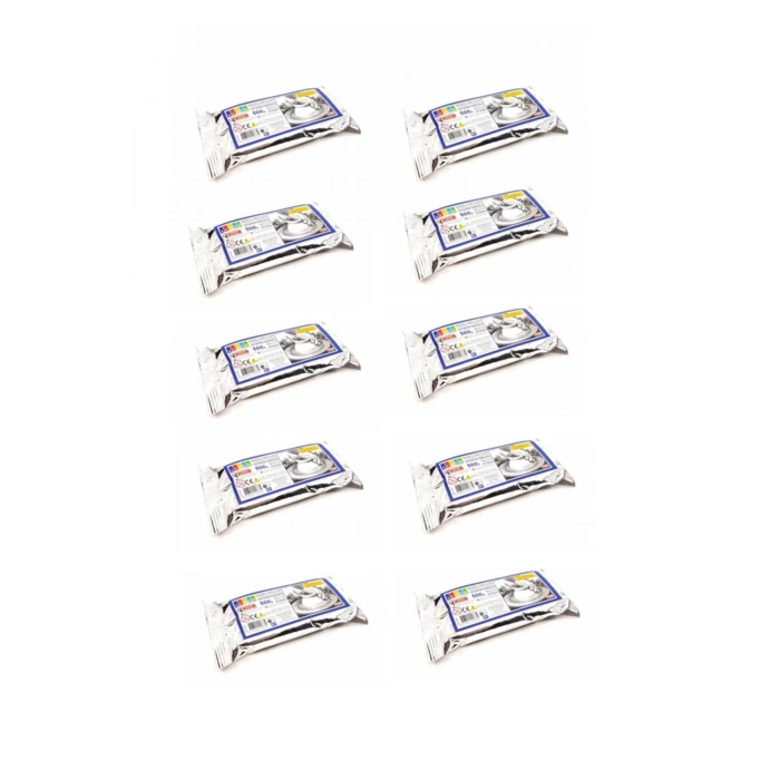 5 Kg Beyaz Seramik Kil 500 Gramlık 10 Paket