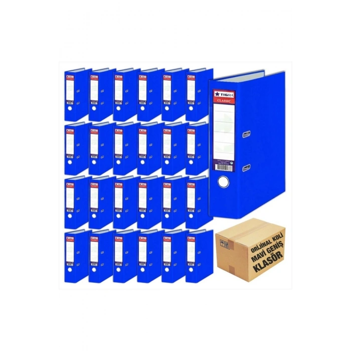 Geniş Plastik Büro Klasörü Mavi 2li