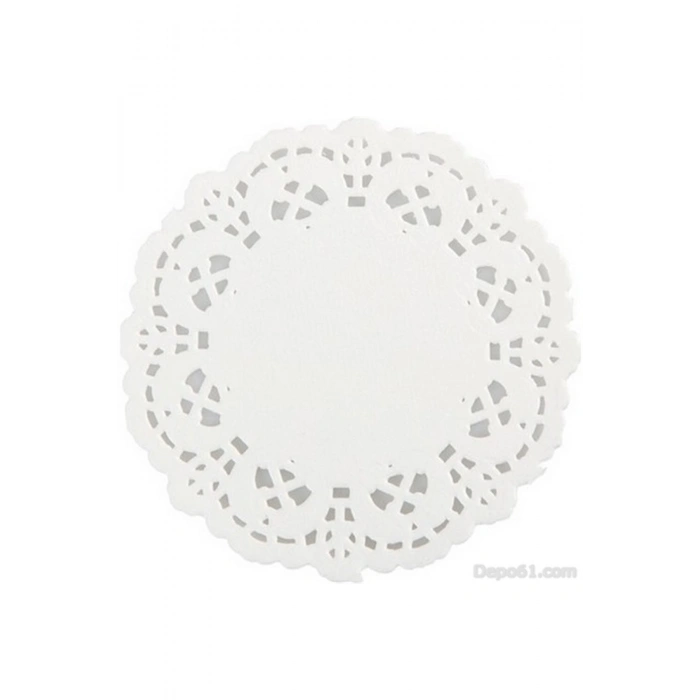 Dantel Kağıt Karton Çay Meşrubat Bardak Altlığı - Beyaz - 9 Cm. - 500 Adetlik Paket