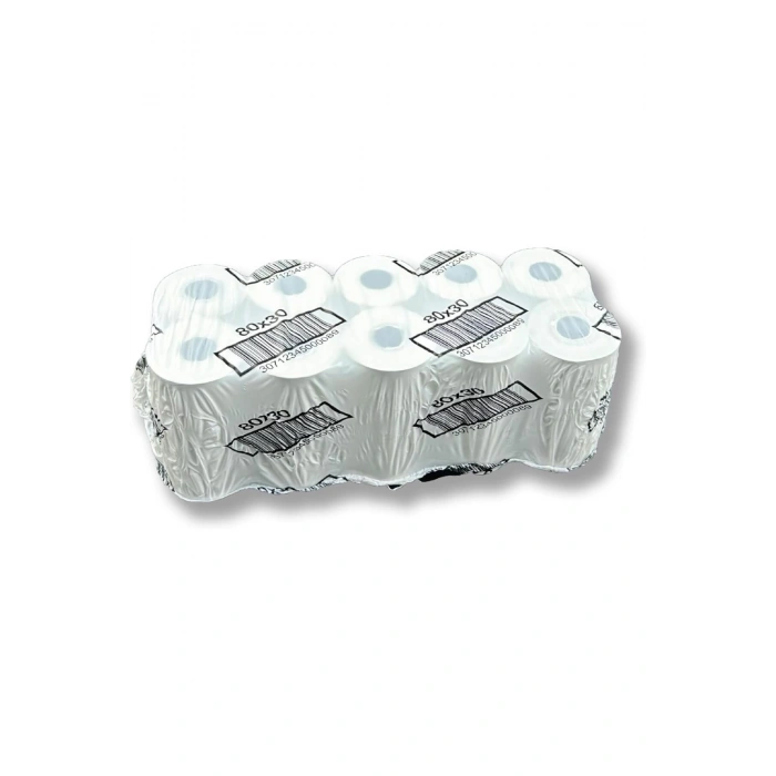 Termal Pos Rulosu, Adisyon Rulosu, Termal Yazıcı Kağıdı, Bilgi Fişi 80 Mm X 30 Mt 10 Adet