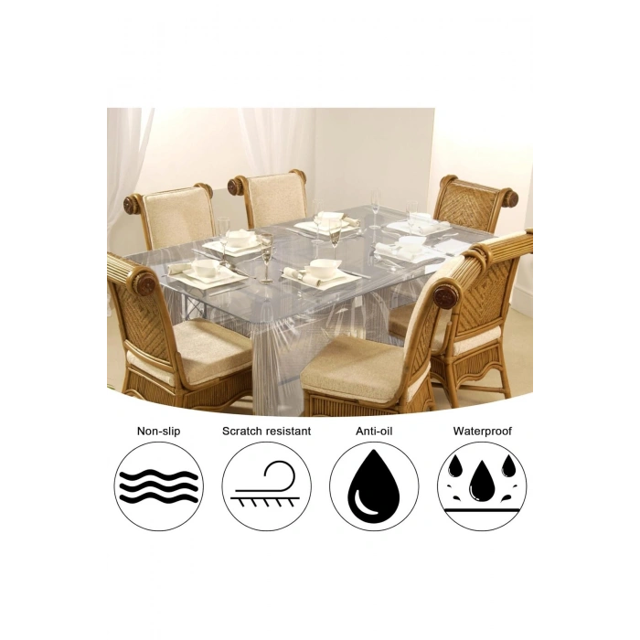 Nice Home Şeffaf Masa Örtüsü Pvc 0,15mm Kalınlık