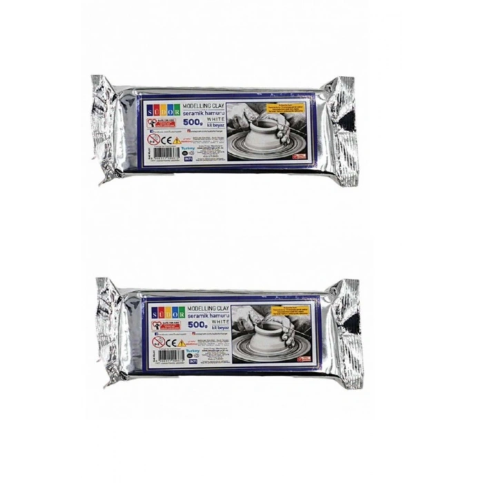 Seramik Hamuru Beyaz 500 Gr. (2 Adet)
