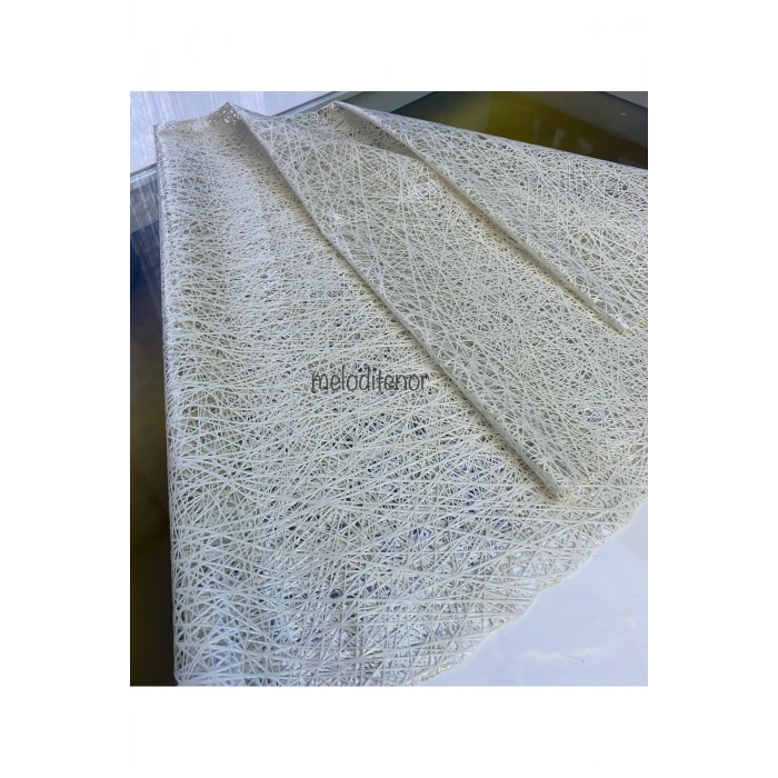 Krem yuvarlak iplik desen hasır kalın lüks şeffaf kaplama pvc muşamba masa örtüsü silinebilir