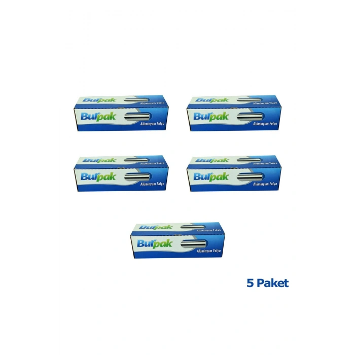 Alüminyum Folyo - 30 Cm. x 100 Metre - 10 Mikron - 5 Paket