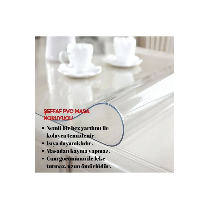 1.2 mm KALINLIK 90 cm en Şeffaf  Kalın PVS Masa Koruyucu Mika Masa Örtüsü