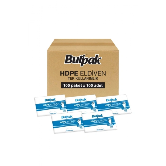 100lü Paket Tek Kullanımlık Hdpe (şeffaf /poşet ) Eldiven Large 12 Kutu (KUTUDA 100LÜ 12 PAKET)