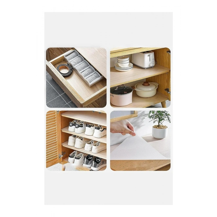 Mutfak Şeffaf Raflık Kaymaz Dolap Içi Çekmece Raf Örtüsü Kaydırmaz 5 Metre Koruyucu Ev Ürünü45x5M