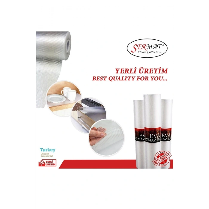 Eva Şeffaf Kaymaz Raf Dolap Çekmece Örtüsü 45*10 Mt