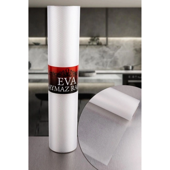 Eva Şeffaf Raf Örtüsü-Dolap Ve Çekmece İçi Kaymaz Kaydırmaz Örtü 45X10