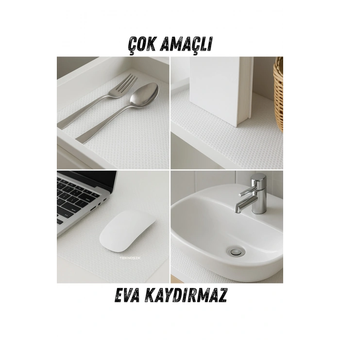 Kaydırmaz Şeffaf Raf Örtüsü 45x300 cm | Kalın PVC Dolap İçi Çekmece Koruyucu Eva Mat